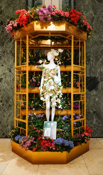 Decoración Floral Durante Famoso Macy Annual Flower Show Macy Herald — Foto de Stock