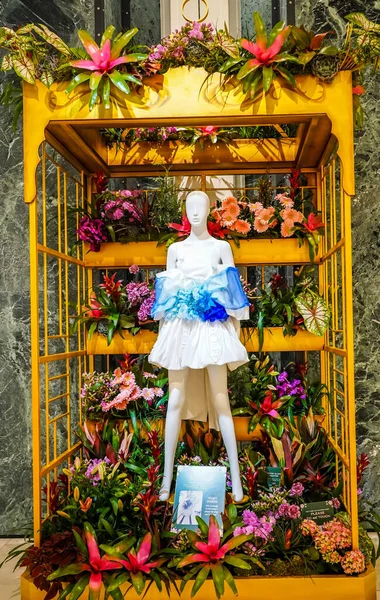 Flower Decoration Famous Macy Annual Flower Show Macy Herald Square — Stock Photo, Image