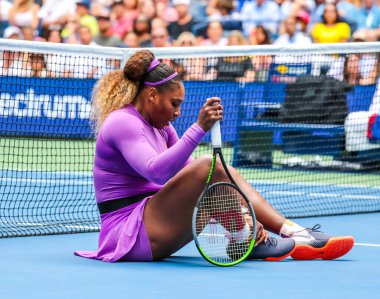 NEW YORK - 1 Eylül 2019: Grand Slam şampiyonu Serena Williams, Billie Jean King Ulusal Tenis Merkezi 'nde oynanan 2019 ABD Açık turu 16. 