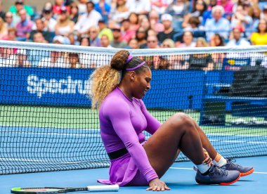 NEW YORK - 1 Eylül 2019: Grand Slam şampiyonu Serena Williams, Billie Jean King Ulusal Tenis Merkezi 'nde oynanan 2019 ABD Açık turu 16. 