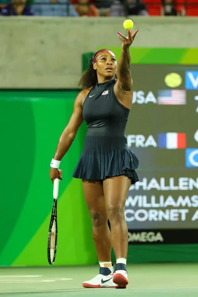Rio Janeiro Brasil Agosto 2016 Campeã Olímpica Serena Williams Dos — Fotografia de Stock