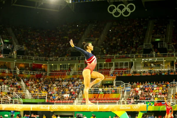 Rio Janeiro Brazil Agustus 2016 Juara Olimpiade Ali Raisman Dari — Stok Foto