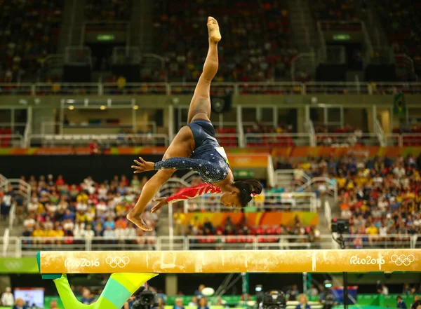 Rio Janeiro Brazil Sierpnia 2016 Mistrzyni Olimpijska Simone Biles Stanów — Zdjęcie stockowe