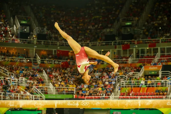 Rio Janeiro Brasilien August 2016 Olympiasiegerin Laurie Hernandez Aus Den — Stockfoto