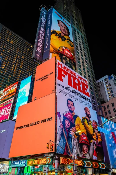 New York October 2019 Broadway Signs Manhattan Prominent Theater Houses — Stock Photo, Image