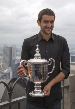 2014 marin cilic bizimle open kupa rockefeller Center rock gözlem güverte üstünde poz bize açık şampiyonu