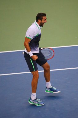 bize açık şampiyonu 2014 marin cilic billie jean king, kei nishikori karşı final maçı sırasında Ulusal Tenis Merkezi