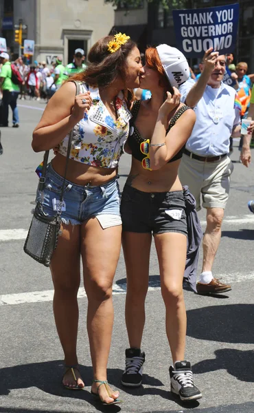 LGBT Pride Parade participants in New York City — Stock Photo, Image