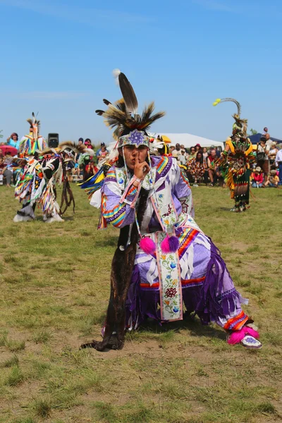 Nativo Americano no identificado en el Pow Wow de Nueva York en Brooklyn — Foto de Stock