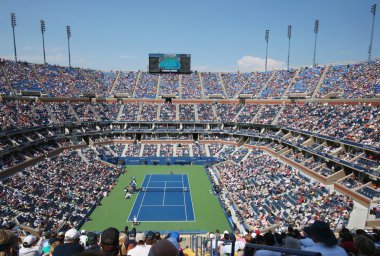 Arthur ashe stadyum boyunca bize açık novak djokovic ve kei nishikori erkekler yarı final maçı