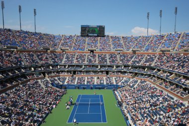 Arthur ashe stadyum boyunca bize açık novak djokovic ve kei nishikori erkekler yarı final maçı