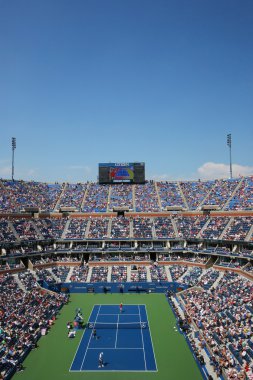Arthur ashe stadyum boyunca bize açık novak djokovic ve kei nishikori erkekler yarı final maçı