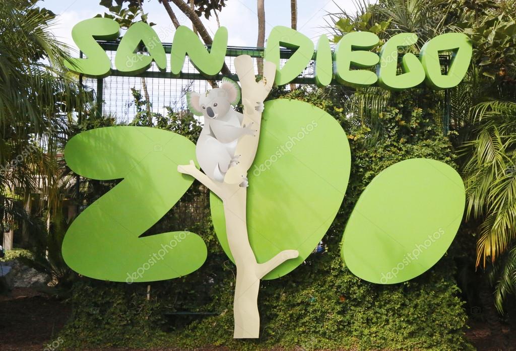 SAN DIEGO, CALIFORNIA - SEPTEMBER 28: San Diego Zoo sign and logo in Balboa Park on September 28, 2014. This world renowned zoo was founded on October 2, 1916.