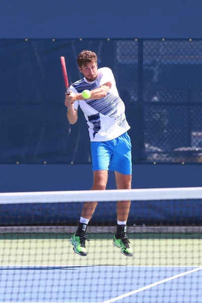 プロのテニス プレーヤー ロビン Haase 実践私たちオープン 2014 — ストック写真