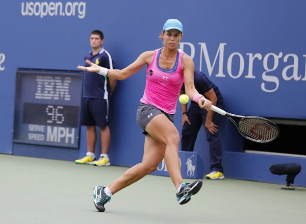 Giocatore professionista di tennis Varvara Lepchenko durante la partita del quarto turno agli US Open 2014 — Foto Stock