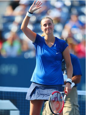 İki kez Grand Slam şampiyonu Petra Kvitova zafer bize açık 2014 sonra kutluyor.