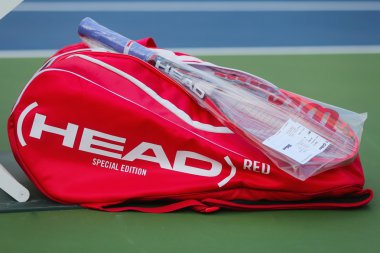 Customized Head tennis bag and Head tennis racket during US Open 2014 clipart