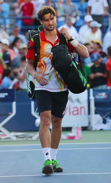 Jugador de tenis profesional David Ferrer después del partido US Open 2014 —  Fotos de Stock