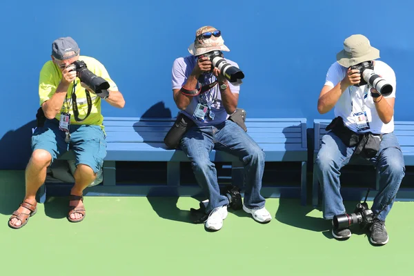 Professionele fotografen bij ons open 2014 in billie jean king national tennis center — Stockfoto
