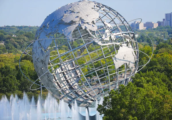 1964 new york world s spravedlivý unisphere při splachování meadows park — Stock fotografie