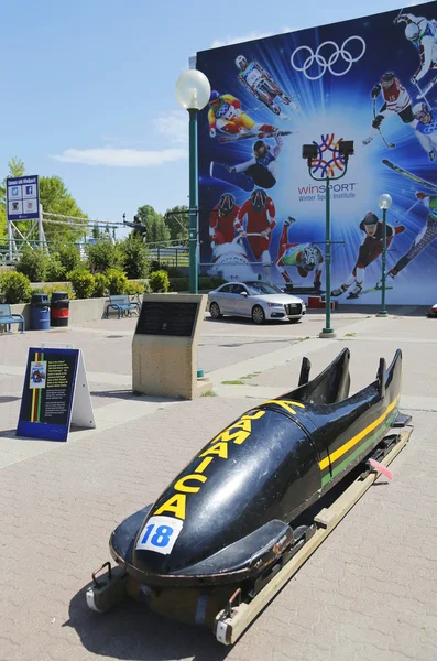 Jamaican Bobsleigh Team bob used during XV Winter Olympic Games located at Canada Olympic Park — Stock Photo, Image