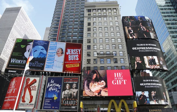 Broadway signs in Manhattan — Stock Photo, Image