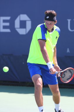 Profesyonel tenis oyuncusu Sergiy Stakhovsky Ukrayna bize açık 2014 ilk yuvarlak maç sırasında