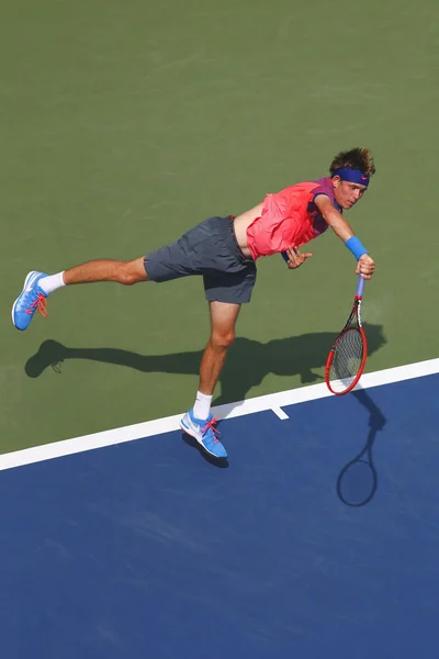 Jugador junior masculino americano Jared Donaldson durante el partido de segunda ronda en el US Open 2014 —  Fotos de Stock