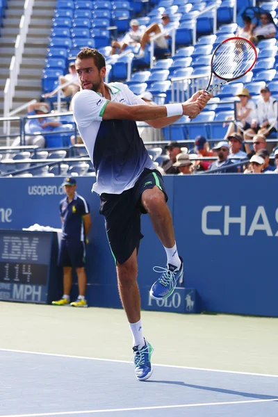 Чемпион США Open 2014 Марин Килич из Хорватии во время матча 4-го раунда US Open 2014 — стоковое фото