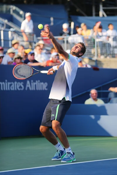 Oss öppna 2014 mästare Marin Cilic från Kroatien under oss öppna 2014 runda 4 match — Stockfoto