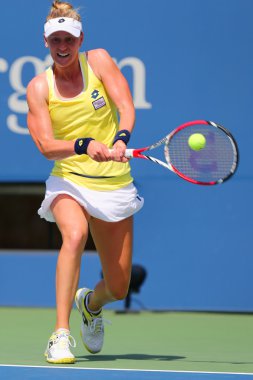 Profesyonel tenis oyuncusu Alison Riske ABD bize açık 2014 maç sırasında