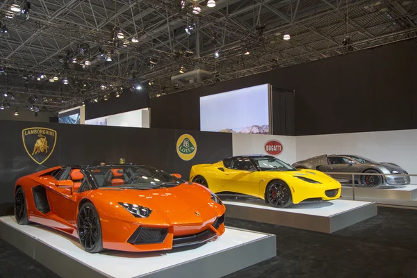 Lamborghini, Lotus and Bugatti luxury sport cars Royalty Free Stock Images