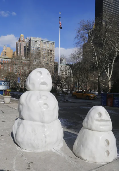 Figuras muñeco de nieve en Madison Square en Manhattan —  Fotos de Stock