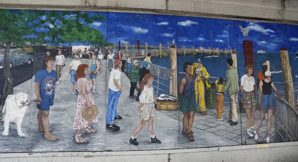 Arte mural en la sección Sheepshead Bay de Brooklyn —  Fotos de Stock