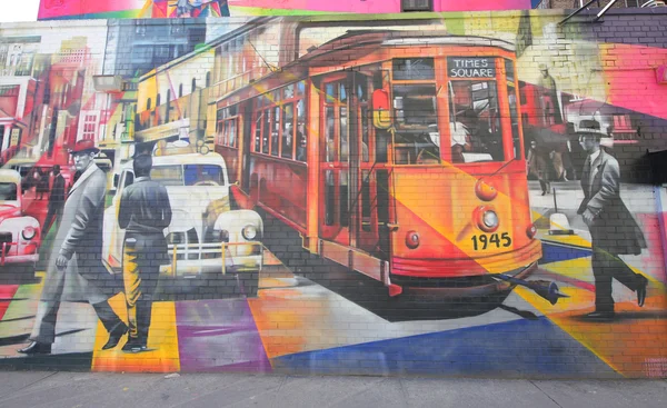 Malarstwo ścienne przez brazylijski Mural artysta Eduardo Kobra w dzielnicy Chelsea na Manhattanie — Zdjęcie stockowe