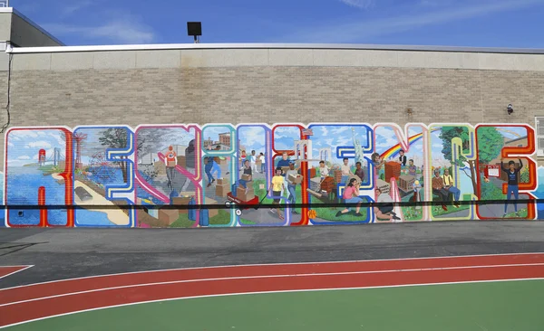 Mural art at Coney Island in Brooklyn — Stock Photo, Image