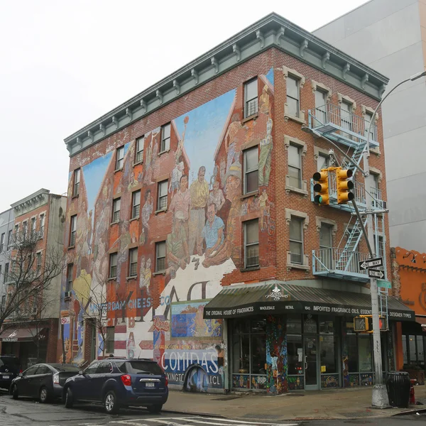 Väggmålning konst på East Harlem i New York — Stockfoto