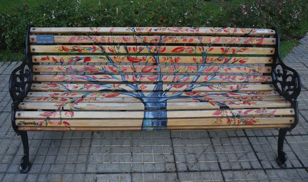 Painted Benches of Santiago in Las Condes, Santiago de Chile — Stock Photo, Image