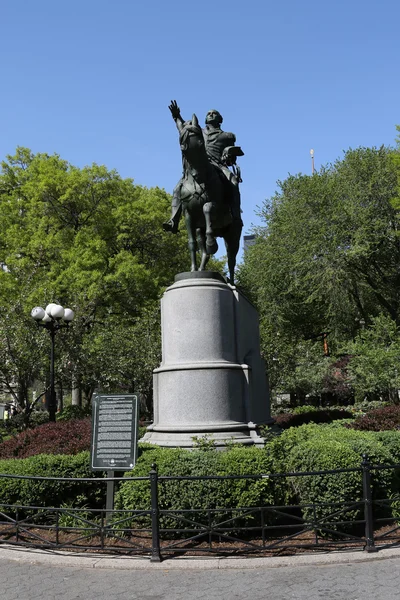 Generál George Washington jezdecká socha na náměstí Union Square v Manhattanu — Stock fotografie