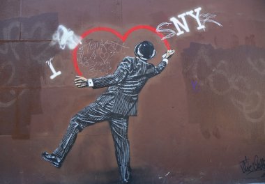 Houston Avenue aşağı Manhattan ın duvar sanat