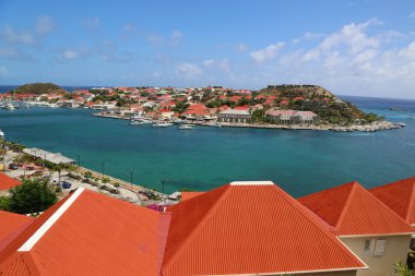 Aerial view at Gustavia Harbor in St Barts