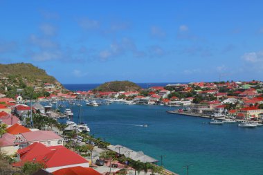 Aerial view at Gustavia Harbor in St Barts