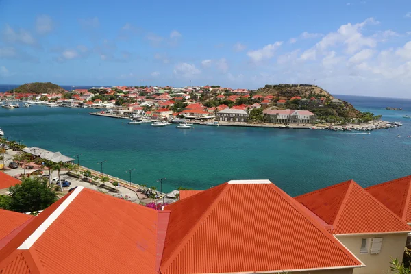 Aerial view at Gustavia Harbor in St Barts — Stok fotoğraf