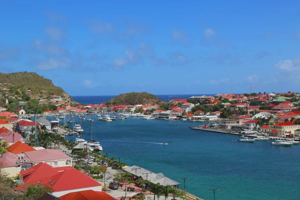 Aerial view at Gustavia Harbor in St Barts — Stockfoto