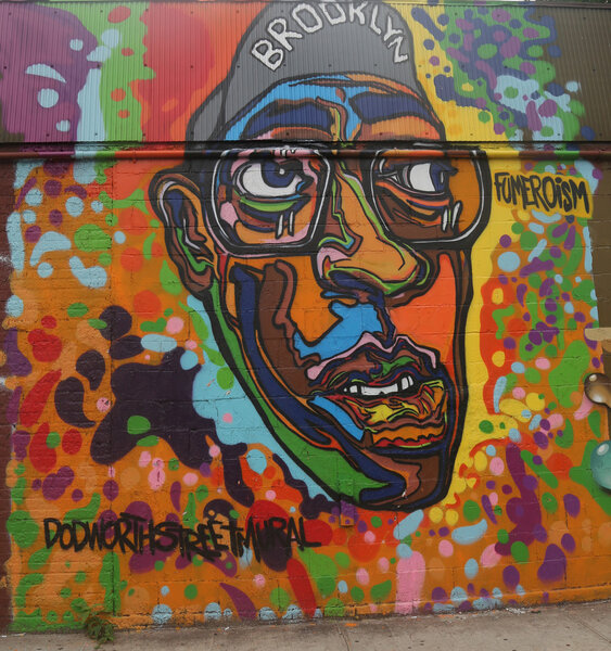 Mural art at Dodworth Street in Brooklyn