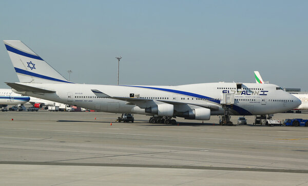 El Al Boeing 747 in John F Kennedy Airport in New York