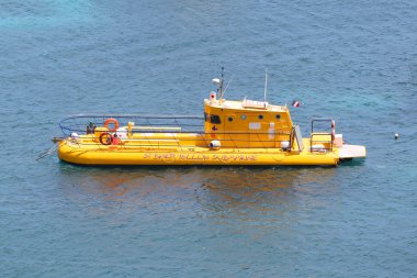 Yellow submarine in Gustavia harbor at St. Barths