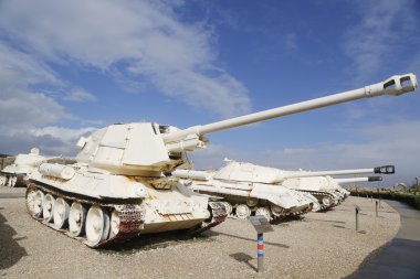Soviet made T-100 self-propelled anti-tank gun on display