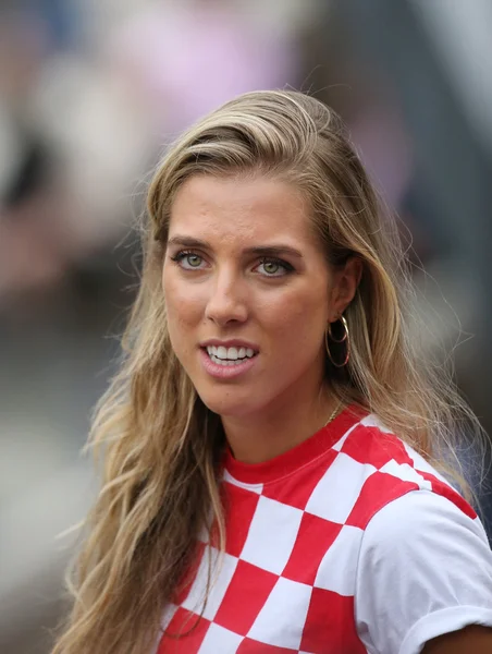 Croatian tennis fan during men final match at US Open 2014 between Marin Cilic and Kei Nishikori — ストック写真