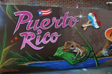 Puerto Rico themed mural art at East Williamsburg clipart